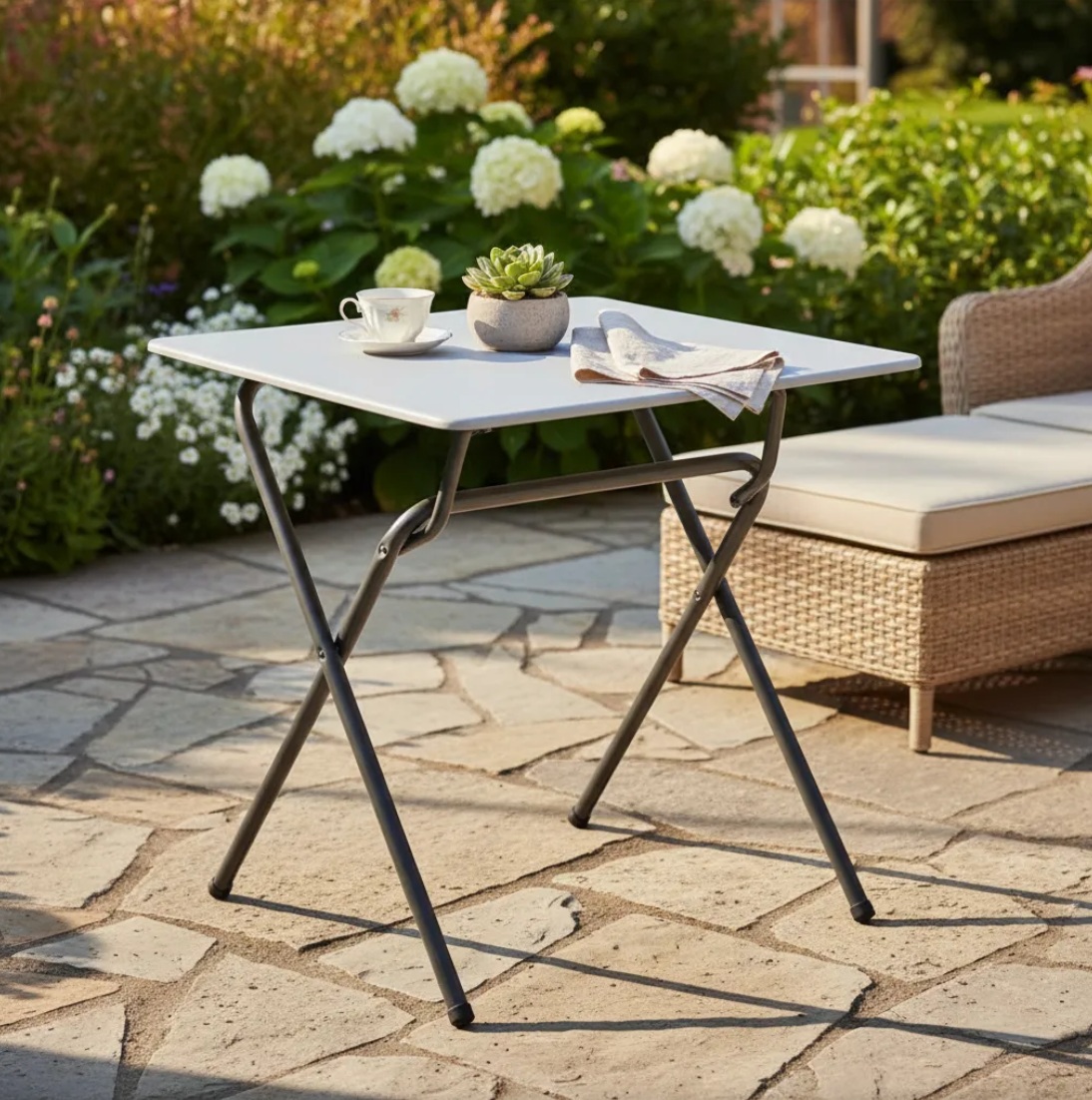 Mesa Fibra De Vidrio Cuadrada Plegable